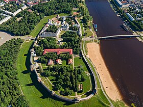 Вид с воздуха на Новгородский детинец