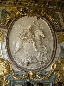 Stucco medallion of Louis XIV, Palace of Versailles