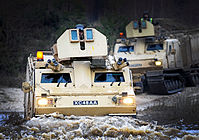 BvS 10 Vikings of the Royal Marines Armoured Support Group on exercise