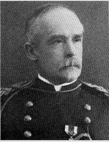 Black and white head and shoulders photo of Brigadier General William Ennis in dress uniform, looking slightly left