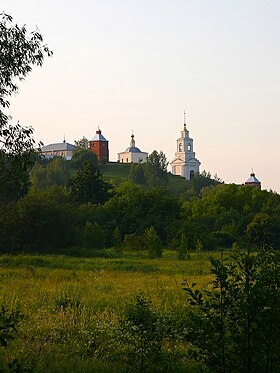 Вид на монастырь от села Дмитриево