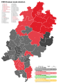 1999 Hessian state election, Red is SPD, Black is CDU,