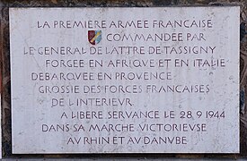 Plaque commémorative de la Libération.