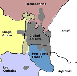 Location of Gran Ciudad del Este