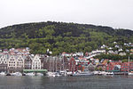 Le quartier de Bryggen au pied du mont Floien