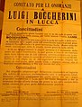 Affiche ancienne portant en gros le nom de Boccherini