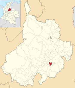 Location of the municipality and town of Ocamonte in the Santander Department of Colombia.