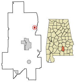 Location of Petrey in Crenshaw County, Alabama.