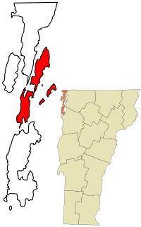 Location in Grand Isle County and the state of Vermont