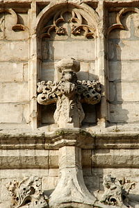 Gothic fleuron on the Brussels Town Hall, Belgium, by Jean Bornoy, Jacob van Thienen or Jan van Ruysbroeck, 1401-1455