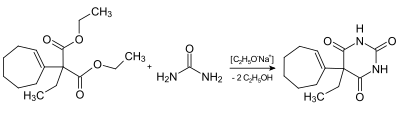 mögliche Synthese des Heptabarbitals