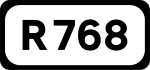 R768 road shield}}