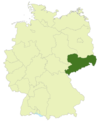 Map of Germany with the location of Saxony highlighted