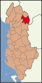 Poziția localității Districtul Kukës