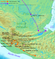 Topographic map of Guatemala