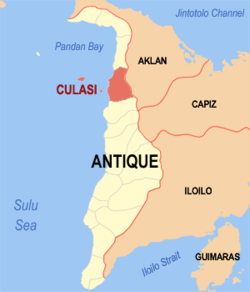 Map of Antique with Culasi highlighted