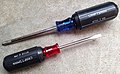 Two Pratt-Read cushion grip screwdrivers, manufactured for the Craftsman brand.