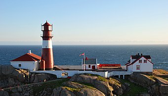 Close up view of the lighthouse