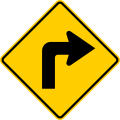 P-1-1 Sharp curve to the right (left if reversed)