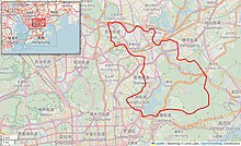 Map of the drainage basin of the Shenzhen Reservoir