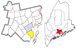 Location of Northport (in yellow) in Waldo County and the state of Maine