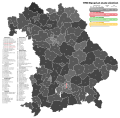 1990 Bavarian state election, Black is CSU, Red is SPD,