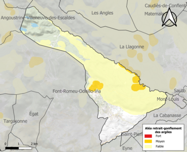 Carte des zones d'aléa retrait-gonflement des argiles.