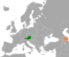 Location map for Austria and Azerbaijan.