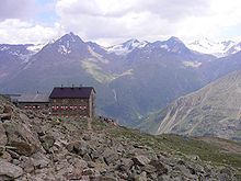 A mountain hut in the Alps