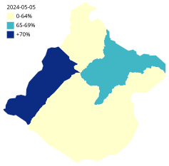 Cobertura de vacunación contra la COVID-19 con tercera dosis de refuerzo según provincia del departamento de Tacna.