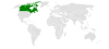 Location map for Canada and Saint Lucia.