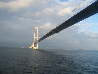 View from below the East Bridge south-east toward Korsør