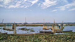 Fishing nets and boats on the Dora Beel