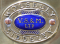 Name plate: Vickers, Sons & Maxim Wolseley Siddeley