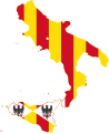 Flag map of the Kingdom of Sicily