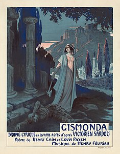 Gismonda poster, by Georges Rochegrosse (restored by Adam Cuerden)
