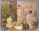 Georges Seurat, 1888, Les Poseuses, ensemble, oil on canvas, 39.4 × 48.7 cm, Henry P. McIlhenny Collection, Philadelphia Museum of Art