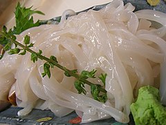 Japanese Ika Sōmen (squid noodle)