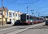 An inbound train at 46th Avenue and Ulloa, 2018