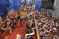 Fiesta de la tomatina en Buñol, España en 2014.