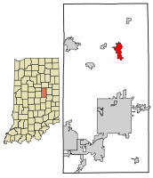 Location in Madison County, Indiana