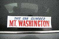 Mount Washington bumper sticker