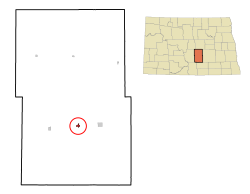 Location of Dawson, North Dakota