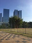 Campo de futebol que foi permanecido da antiga estrutura do Parque