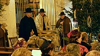 Traditional midnight mass with shepherds in Provence