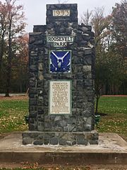 Roosevelt Park stone monument (front)