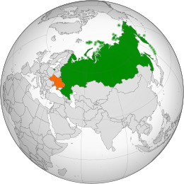 Mappa che indica l'ubicazione di Russia e Ucraina