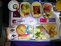 An airline dinner meal