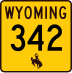 Wyoming Highway 342 marker