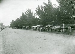 Better Farming Train - road vehicles in Main Street, Yinnar